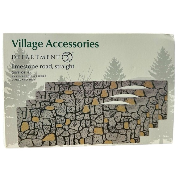 Dept 56 Village Accessories Limestone Road Straight 4 Pc Set #6007687 - Picture 1 of 7